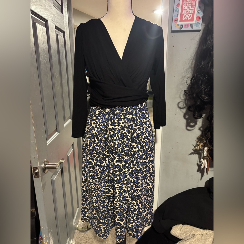 Seraphine Black and Blue Floral Maxi Skirt